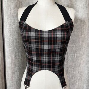 Plaid Halter Top